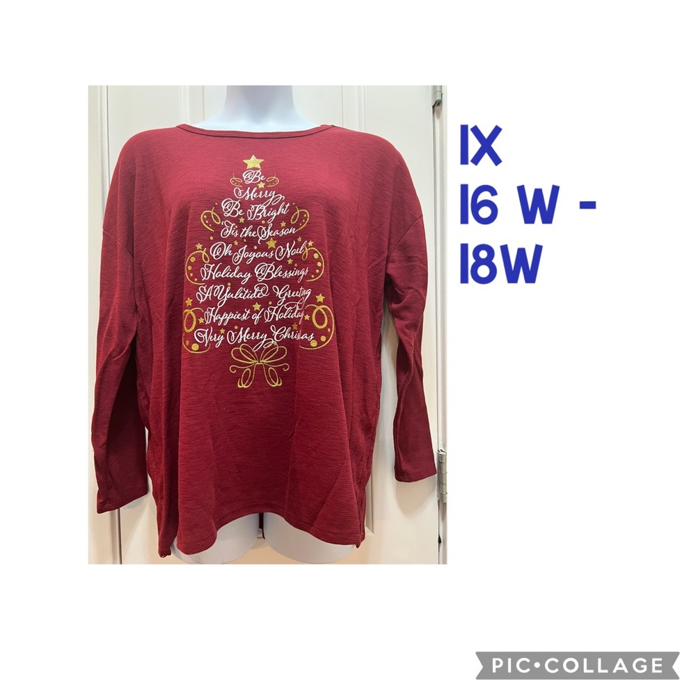 Red Holiday Graphic Women's Top